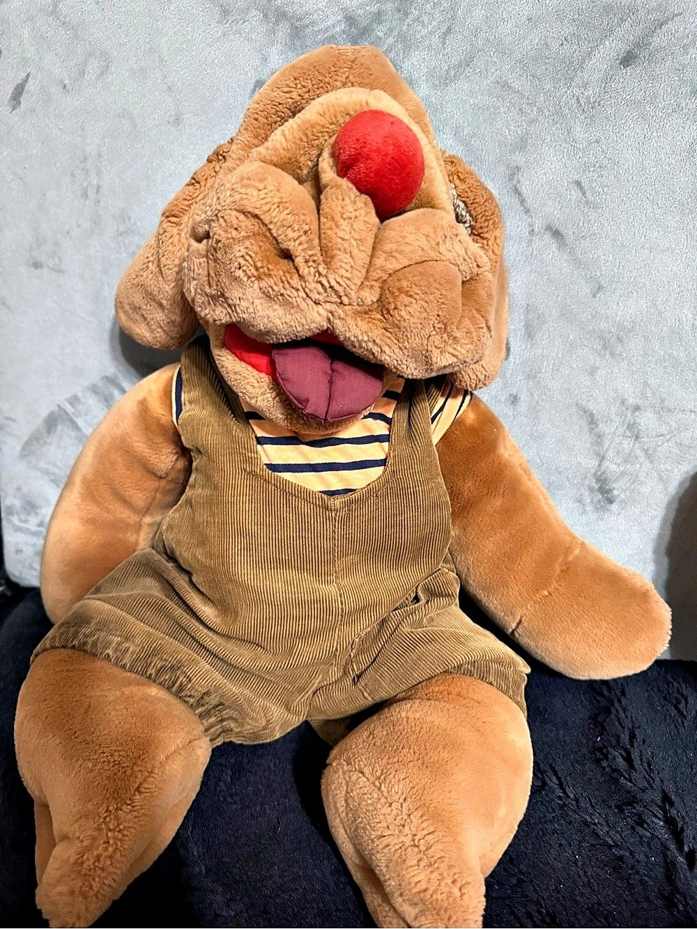 Vintage 1981 Ganz Wrinkles 18” Shar-Pei Dog Hand Puppet